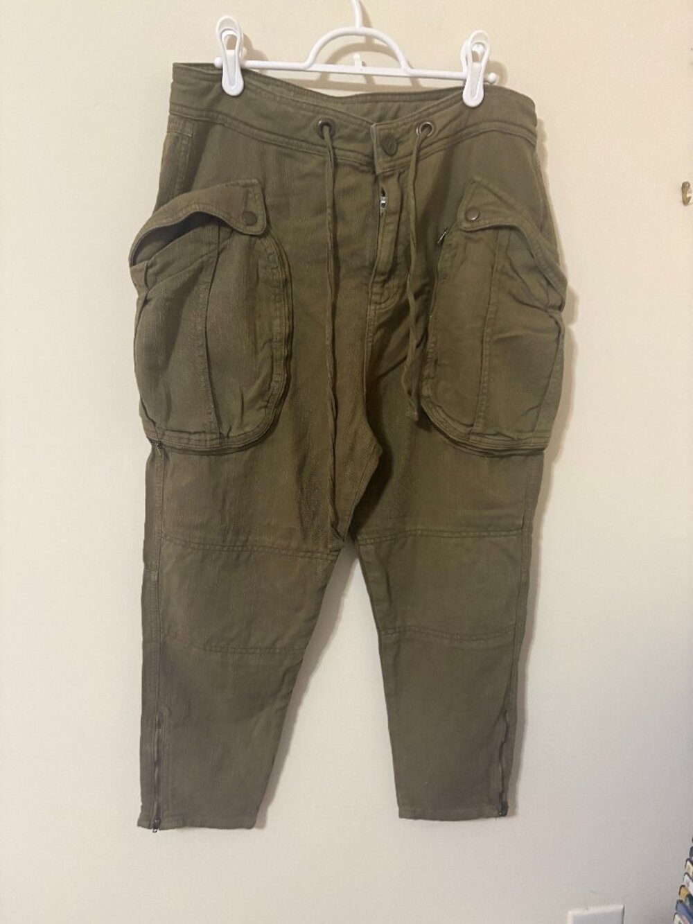 Free People Army Green Cargo Pants Size 8